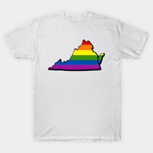 Rainbow Virginia Outline T-Shirt